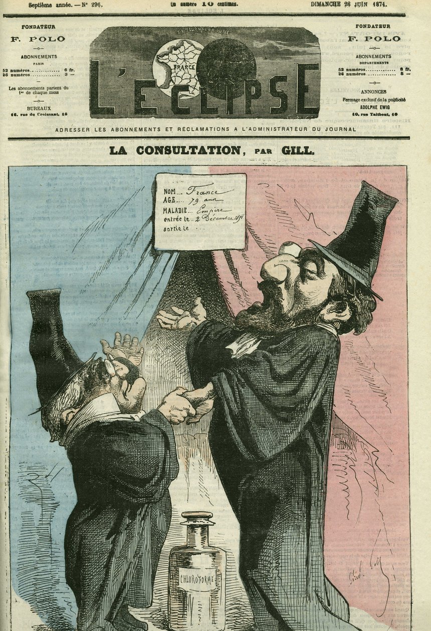 Adolphe Thiers (1797-1877) és Leon Gambetta (1838-1882) francia politikus rajzfilmje. Borító a „” L