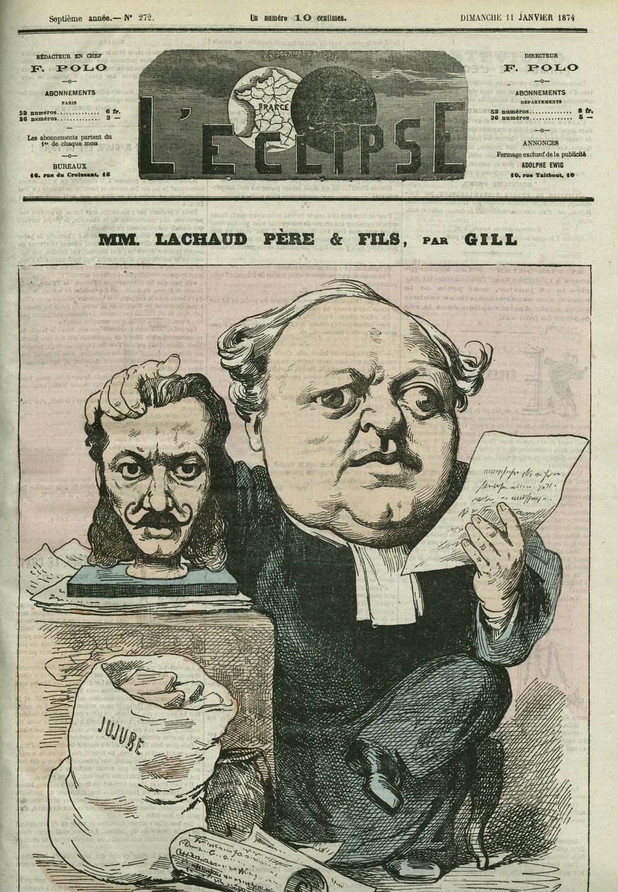 Charles Lachaud (1817-1882) francia ügyvéd rajzfilmje. Borító a „” L