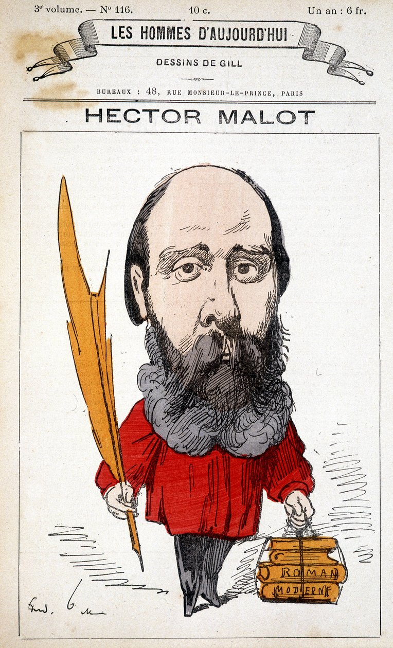 Hector Malot francia író (1830-1907) rajzfilmje – Gill, a „Les Hommes d