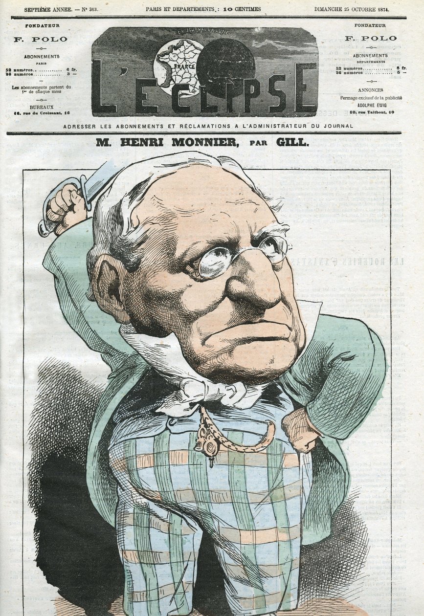Henri Monnier (1799-1877) francia drámaíró, karikaturista, színész rajzfilmje. Borító a Gill „” L