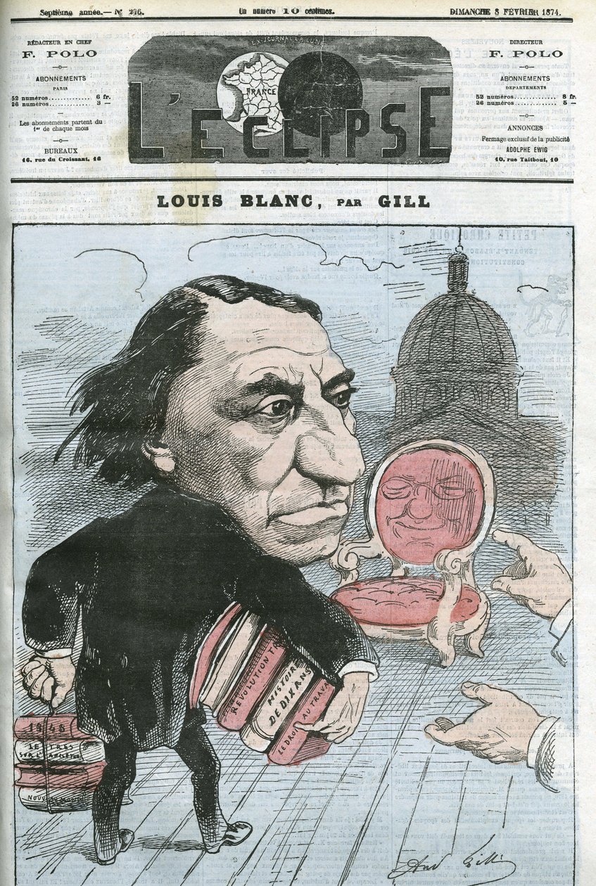 Louis Blanc (1811-1882) francia politikus és történész rajzfilmje. Borító a Gill „” L