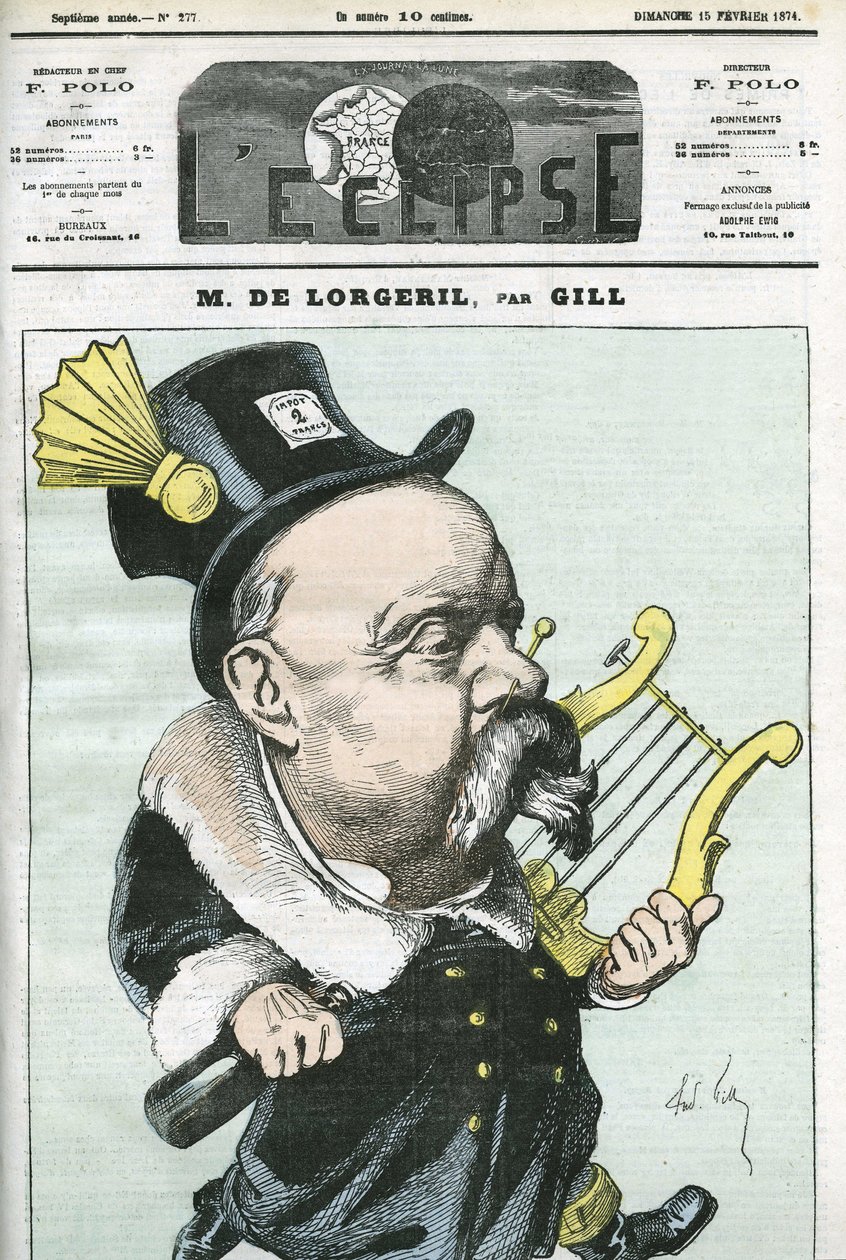 Rajzfilm de Lorgeril vikomt francia politikustól. Borító a Gill „” L