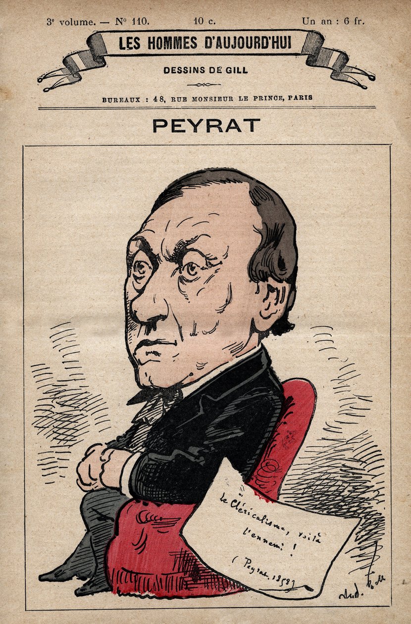 Rajzfilm Alphonse Peyrat (1812-1890) angol újságírónőről a „Les Hommes d
