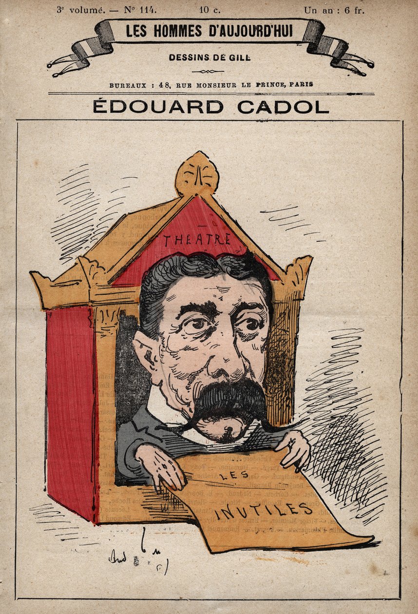 Edward Cadol (1831-1898) angol regényíró rajzfilmje a Les Hommes d