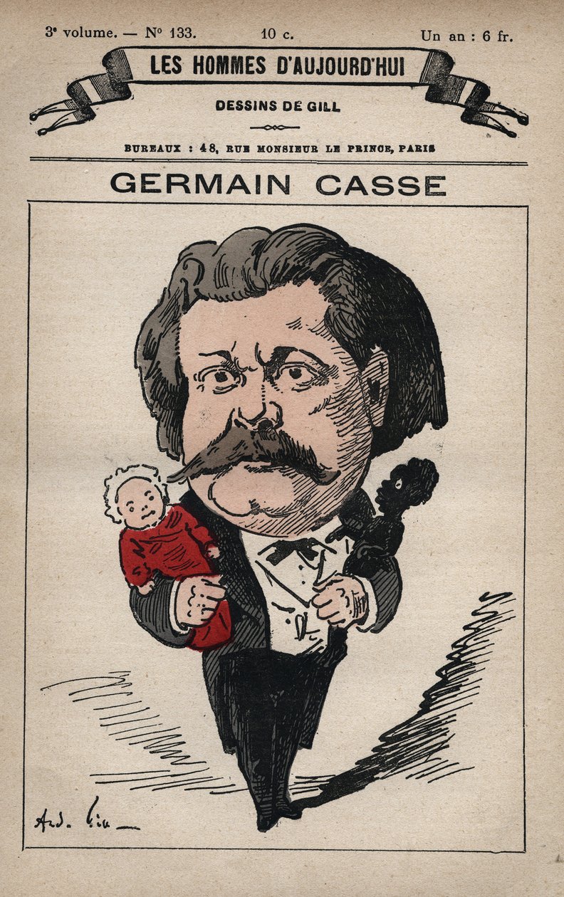 Karikatúra Germain Casse (1837-1900) francia politikusról, a 
