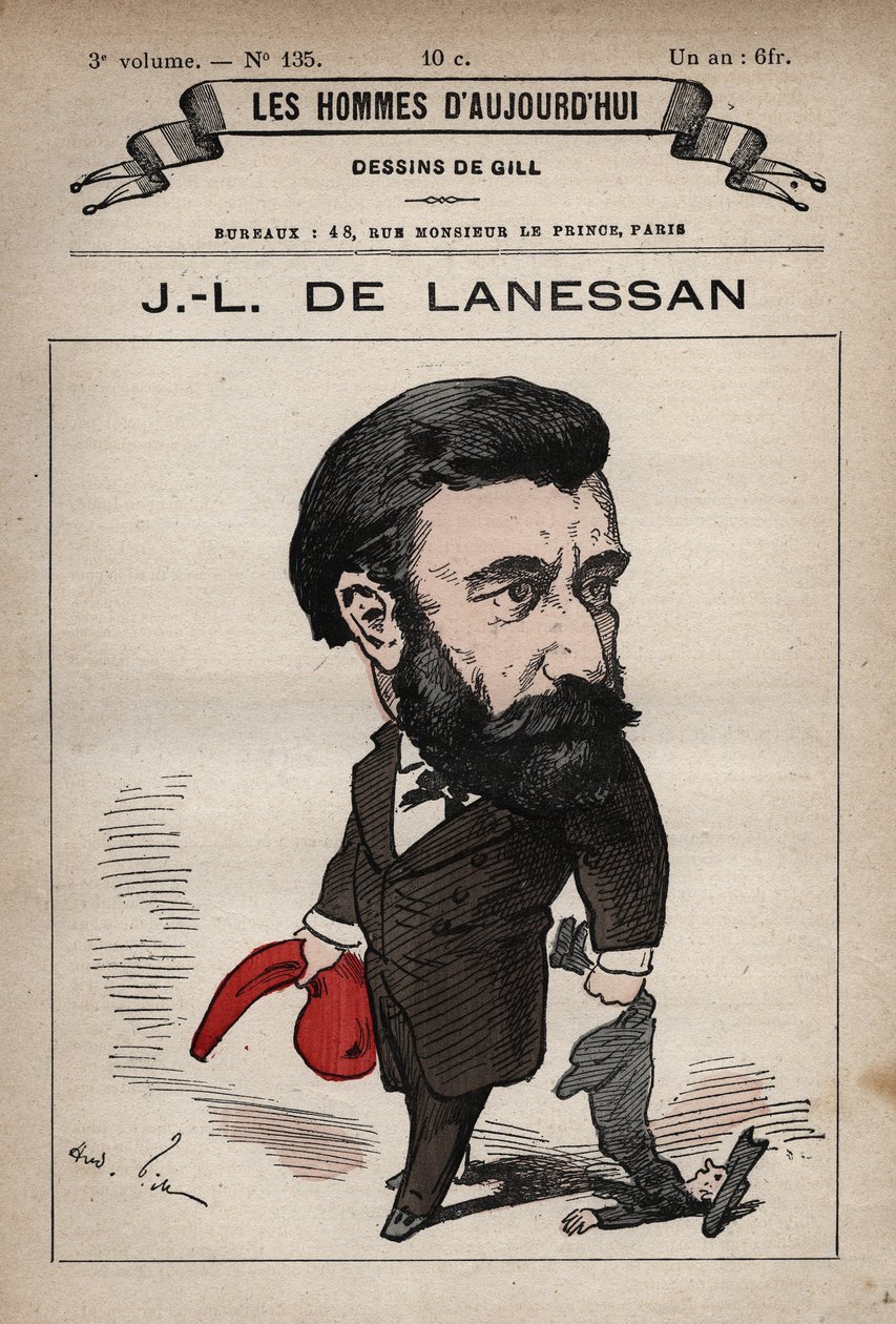 Jean Marie Antoine de Lanessan (1843-1919) angol államférfi rajzfilmje a Les Hommes d
