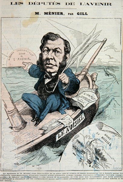 Emile-Justin Menier (1826-81) (színes litó) alkotó: Andre Gill