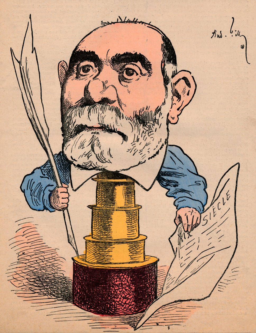 Francisque Sarcey, 1880. alkotó: Andre Gill