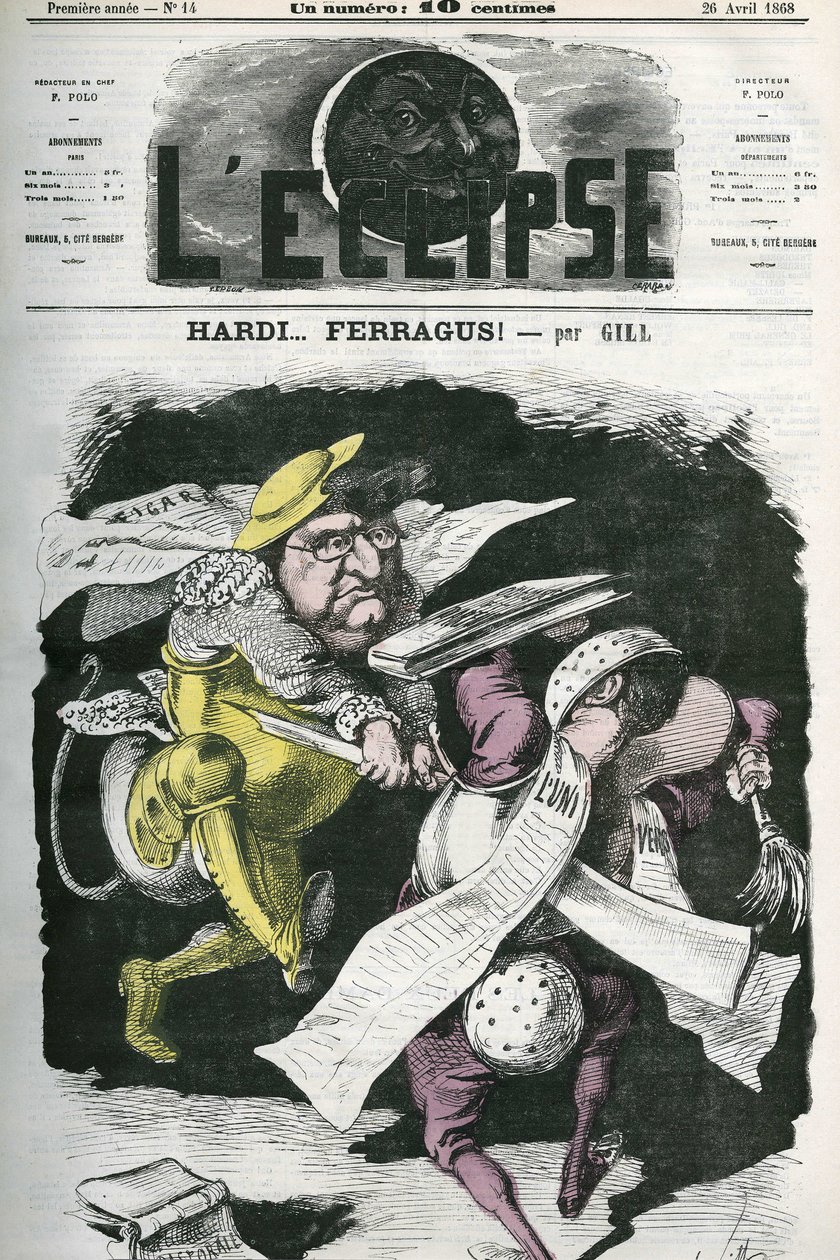 Hardi... Ferragus, a „” Figaro” illusztrációja a „” Az Univerzumhoz””. Borító a Gill „” L