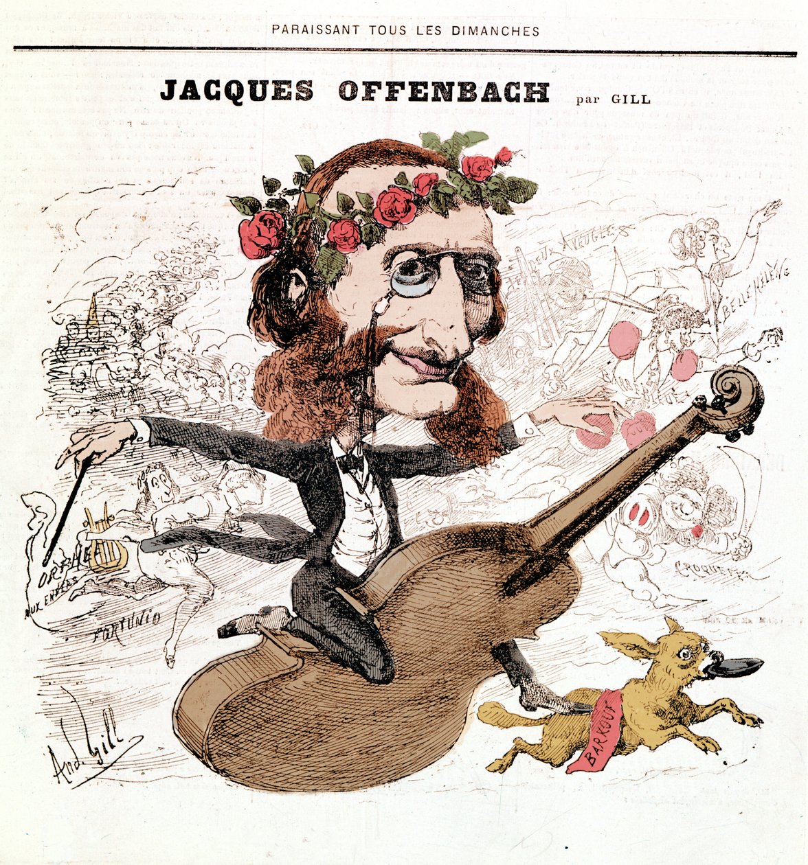 Jacques Offenbach (1819-1880), Gill rajzfilmje alkotó: Andre Gill