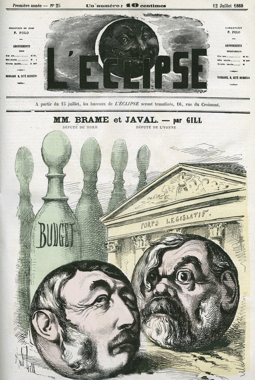 Jules Louis Joseph Brame (1808-1878) francia politikus és Louis Emile Javal (1839-1907), francia politikus. Borító a Gill „” L