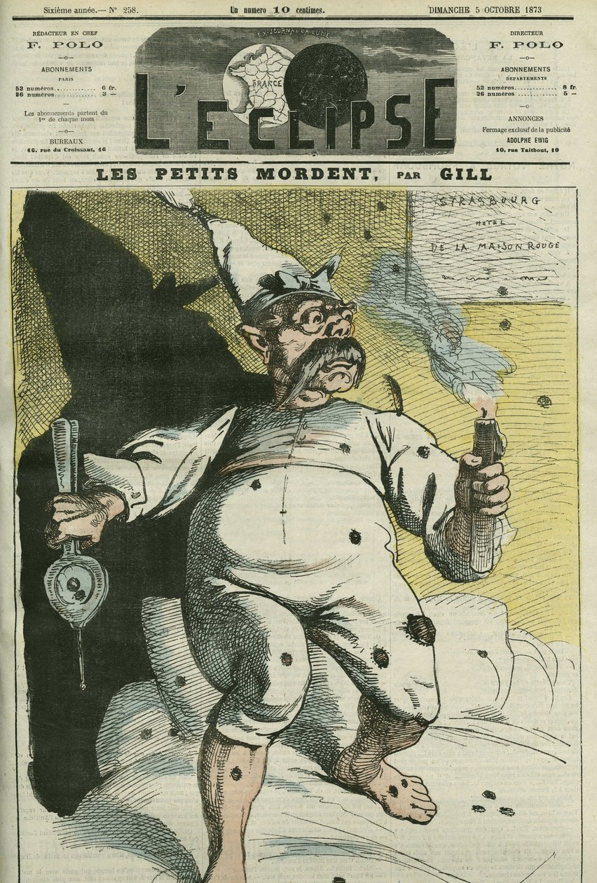 Kicsik harapnak, I. Vilmos (1797-1888), porosz király és német császár karikatúrája. Borító a Gill „” L