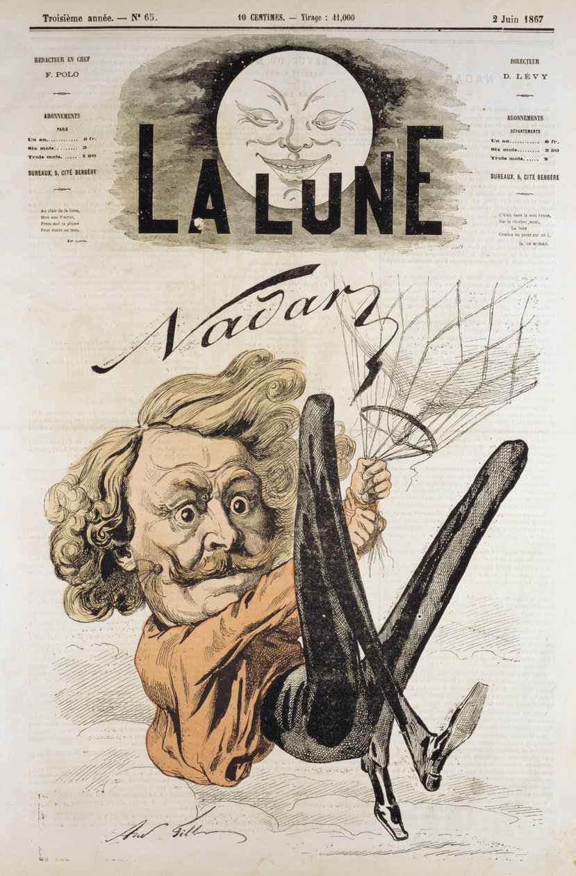 Nadar francia újságíró, művész és fotós, 1867 alkotó: Andre Gill