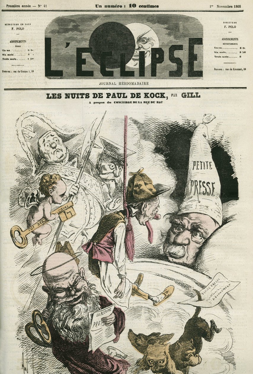 Paul de Kock (1793-1871) francia népszerű író. Borító a Gill „” L