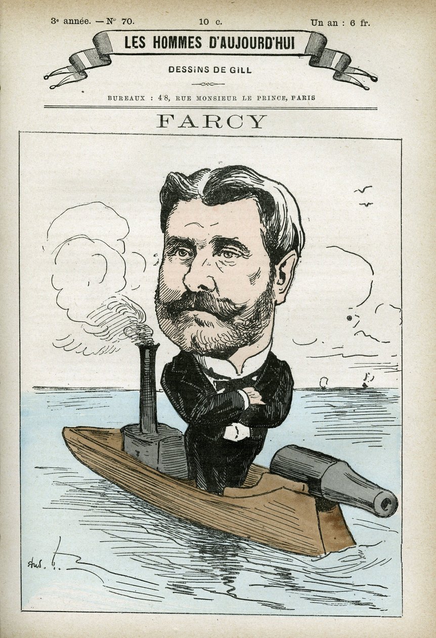 Alphonse Farcy (1817-?), francia portréművész portréja. Gill karikatúrája, Párizs. alkotó: Andre Gill
