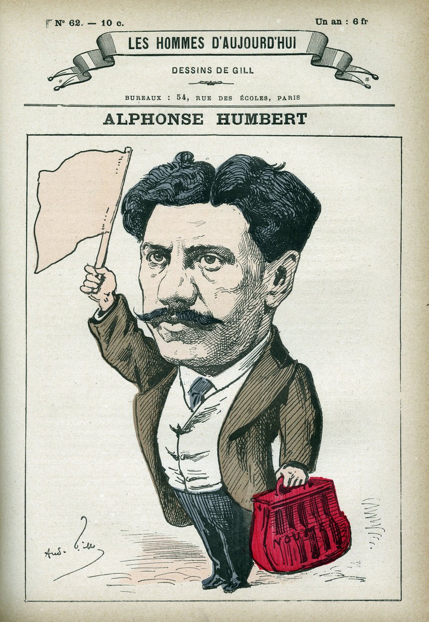 Alphonse Humbert francia és kommunista politikus portréja, 1872-ben a Toulon Bagne-ba, majd a Noumea Bagne-ba küldték, mielőtt 1879-ben amnesztiát kapott. Gill, Párizs rajzfilmje. alkotó: Andre Gill