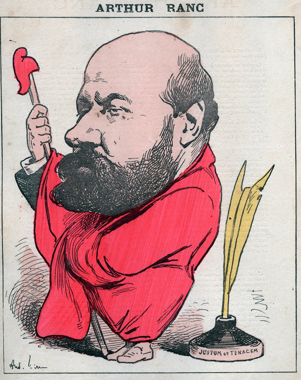 Arthur Ranc (1831-1908) francia újságíró és politikus portréja – Andre Gill rajzfilmje a „Les Hommes d
