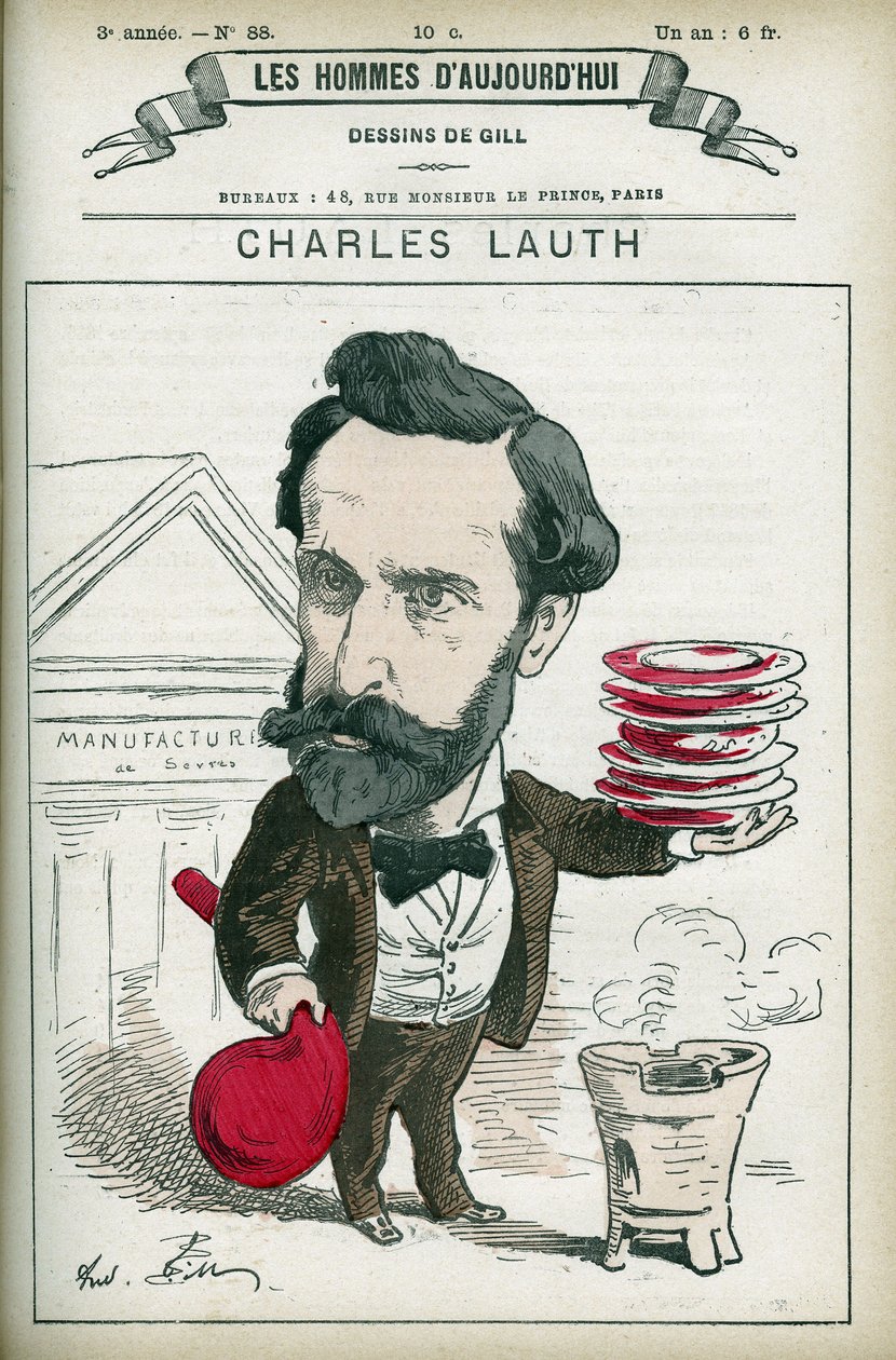 Charles Lauth (1836-1913) francia kémikus portréja, a párizsi Ecole Superieur de Physique et de Chemistry Industrielles (ESPCI) igazgatója volt. Gill, Párizs rajzfilmje. alkotó: Andre Gill