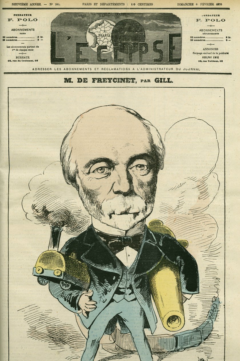 Charles Louis de Saulces de Freycinet (1828-1923) francia politikus és mérnök portréja. Borító a Gill „” L