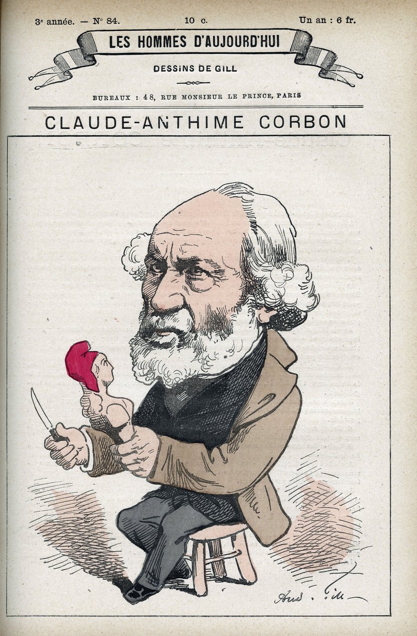 Claude Anthime Corbon (1808-1891), francia szenátor portréja. Gill rajzfilmje „A mai férfiak” című filmben. alkotó: Andre Gill