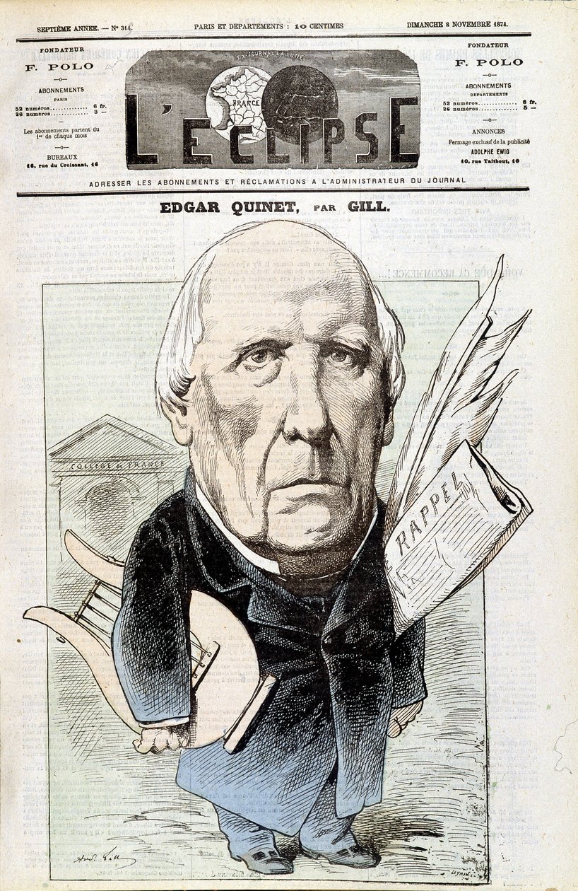 Edgar Quinet francia történész (1803-1875) portréja. In L