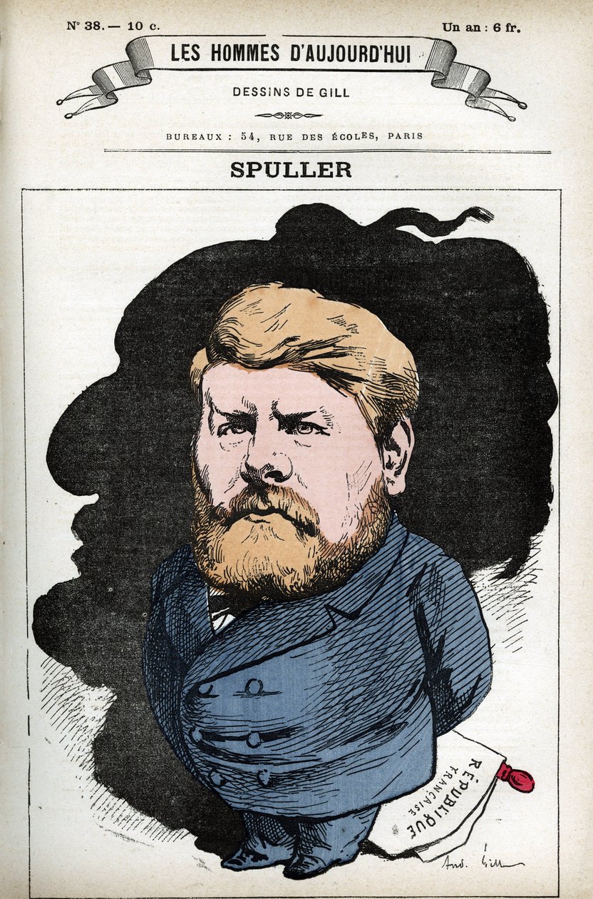 Eugene Spuller (1835-1896) francia politikus és jogász portréja. Gill rajzfilmje a „Les Homme d