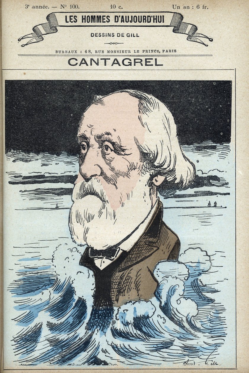 Felix Francois Jean Cantagrel (1810-1887), levéltudós, városi tanácsos és párizsi képviselő portréja. Gill, Párizs rajzfilmje. alkotó: Andre Gill