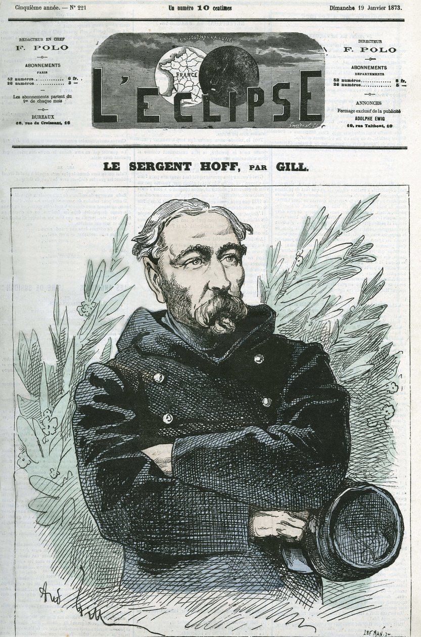 Ignace Hoff őrmester (1836-1902), katona, az 1870-es Poroszország elleni háború hőseinek portréja. Borító a „” L