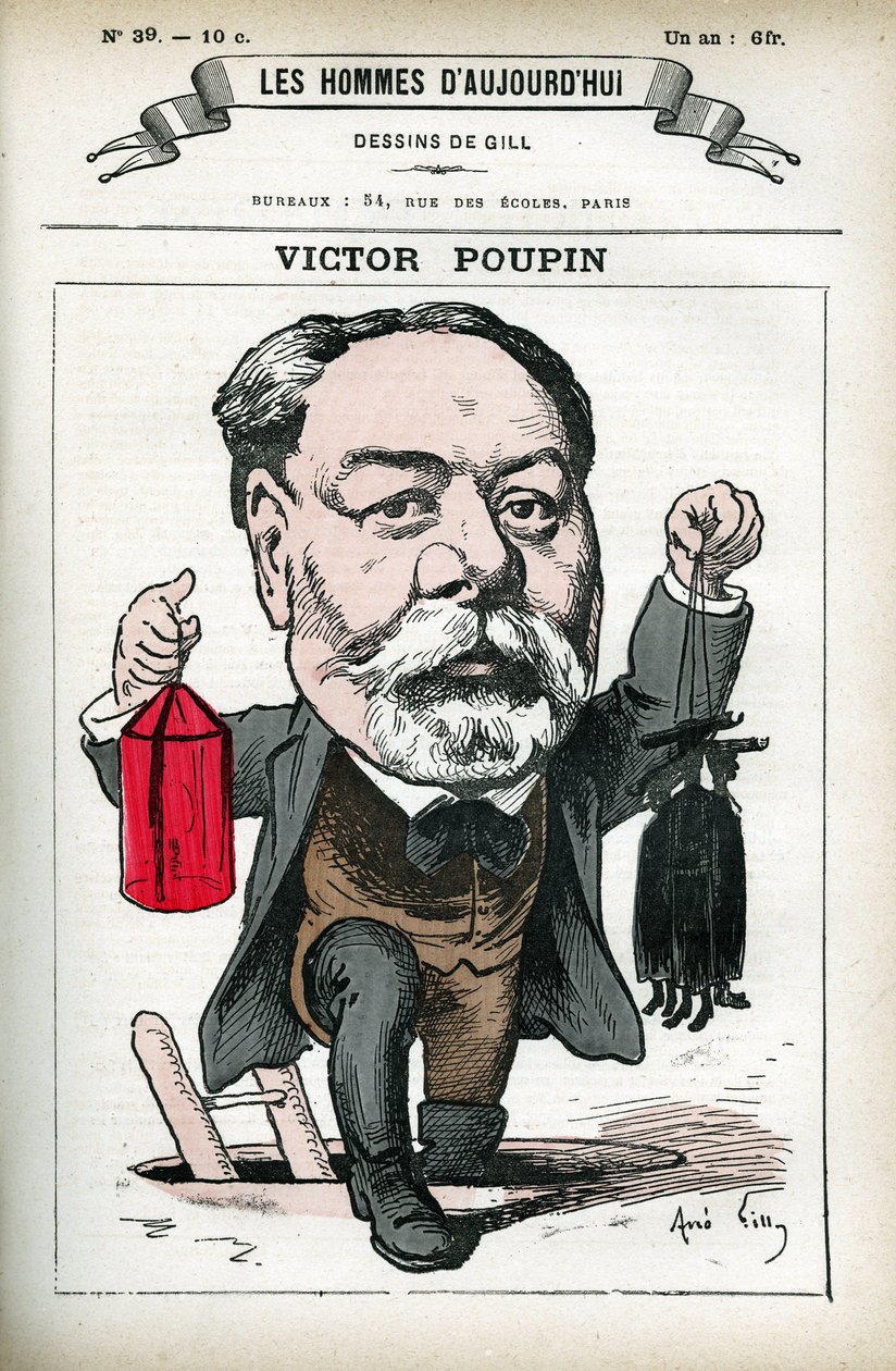 Victor Poupin (1838-1906) francia politikus portréja. Gill rajzfilmje a „Les Homme d