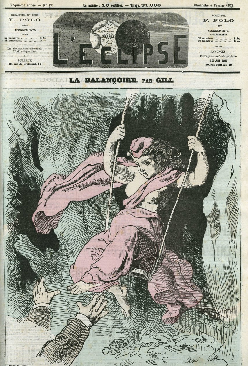 A Swing, karjai a Köztársaság felé nyúlnak a hintán. Borító a Gill „” L