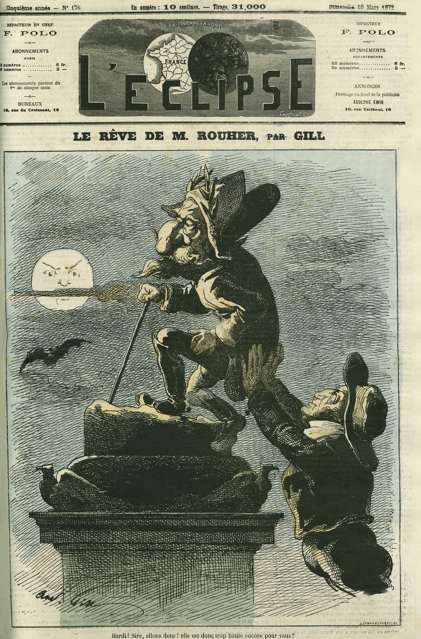 Rouher, Eugene Rouher (1814-1884), politikus, III. Napóleon minisztere és a bonapartista párt vezetője álma, III. Napóleon visszatéréséről álmodik. Borító a „” L