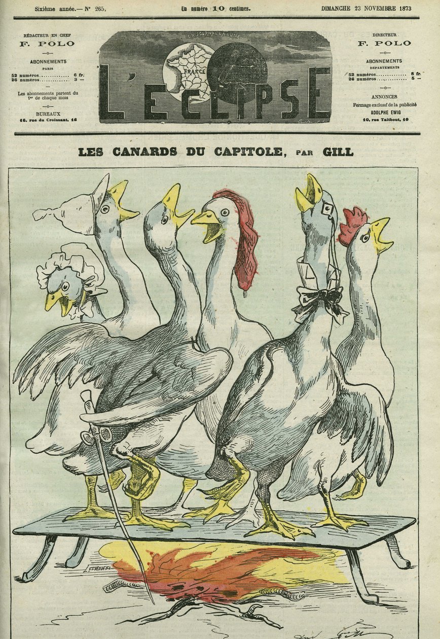 A Capitolium kacsái, a „La Patrie”, „Le Constitutionnel”, „Le Pays”, „Le Figaro”, „L