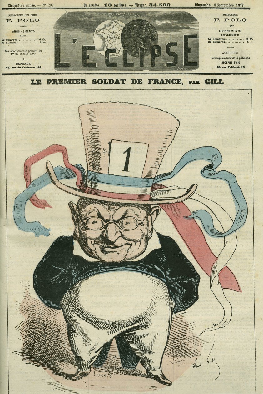 Franciaország első katonája, Adolphe Thiers (1797-1877), francia történész és államférfi. Borító a „” L