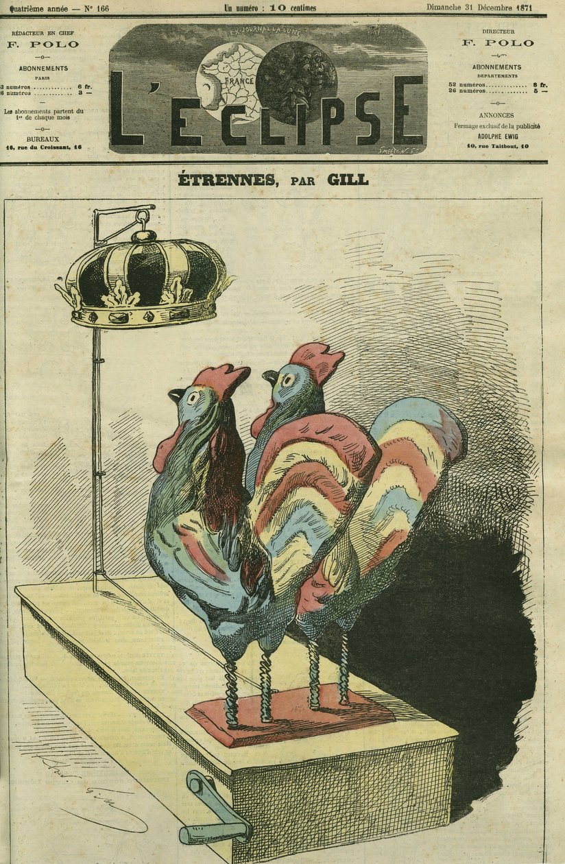 A két kakas koronás. Borító a Gill „” L