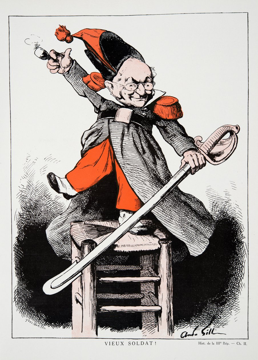 Old Soldier !, A Harmadik Köztársaság története című kötetből. I, Politikatörténet, 1933 alkotó: Andre Gill
