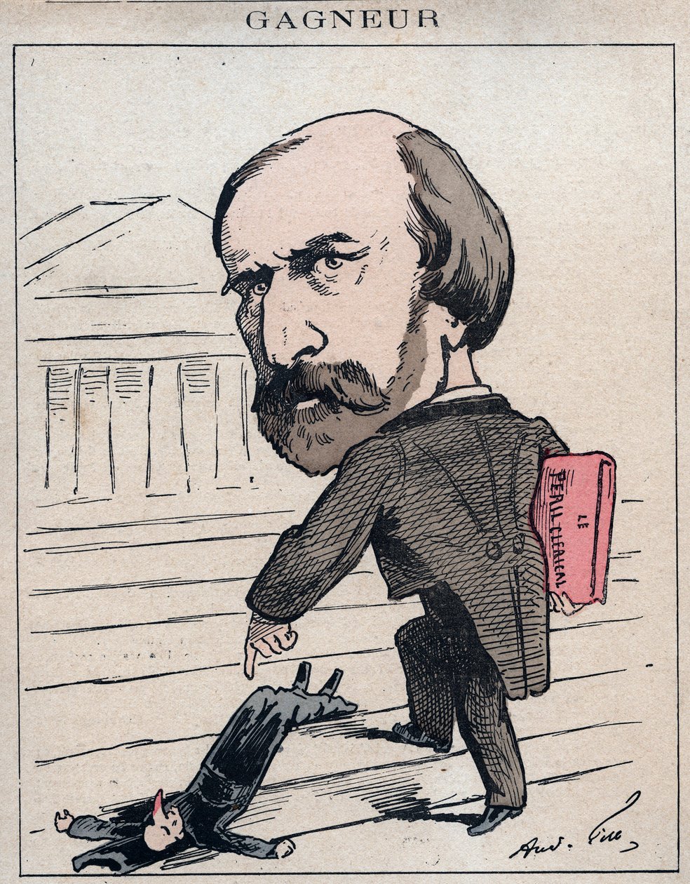 Wladimir Gagneur (1807-1889) Fourierista és szocialista közgazdász, a Jura képviselője (1873) – Andre Gill rajzfilmje a „Les Hommes d