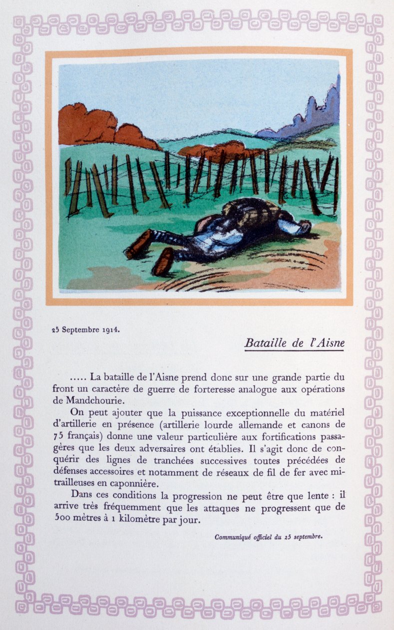 Az aisne-i csata, 1914. szeptember 25., 1919 alkotó: Andre Helle