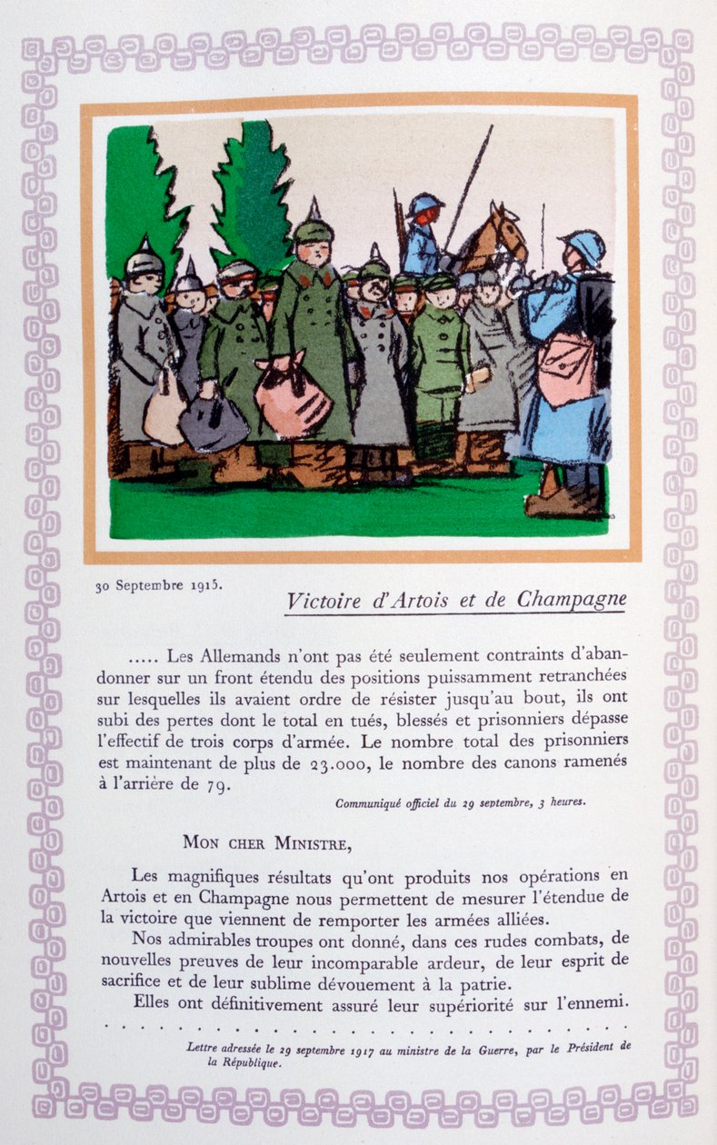 Győzelem Artoisban és Champagne-ban, 1915. szeptember 30., 1919. alkotó: Andre Helle