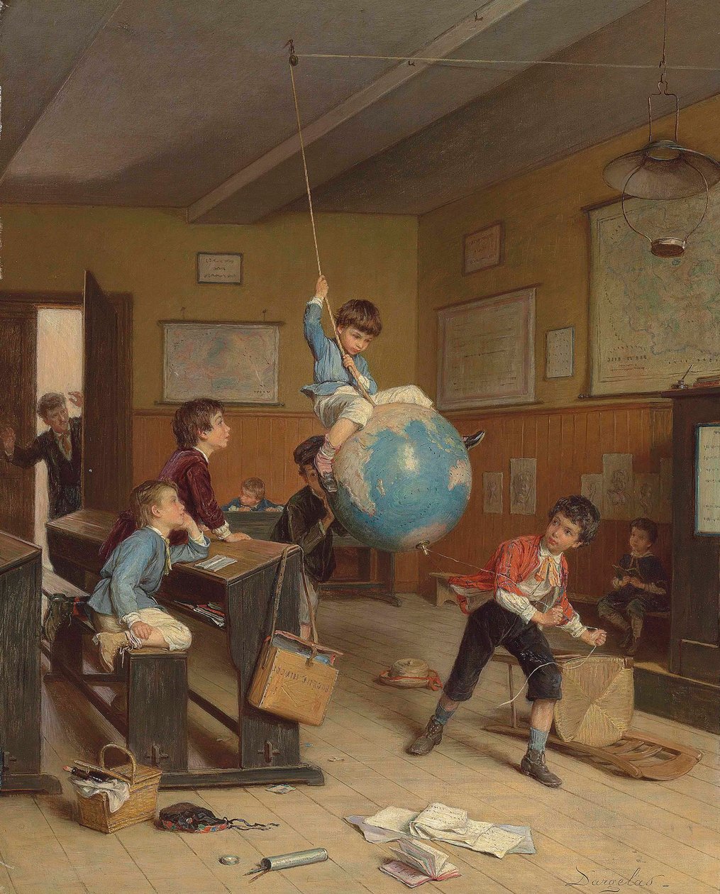 A világ körül, c. 1860-as évek (olaj a panelen) alkotó: André Henri Dargelas