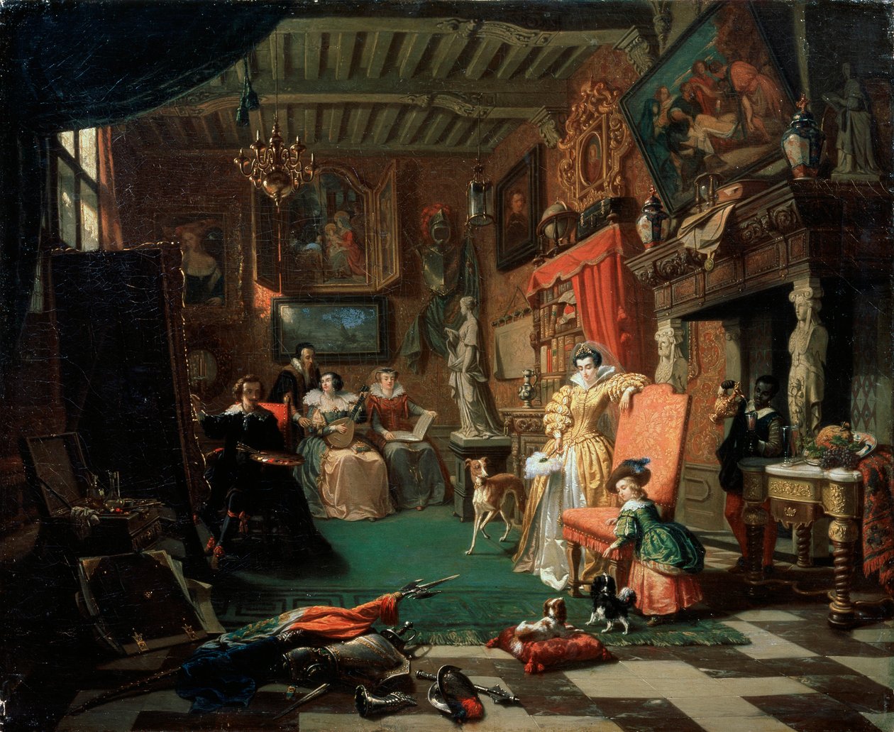 "Sir Anthony van Dyck portrét fest", 1853 alkotó: Andre Plumot