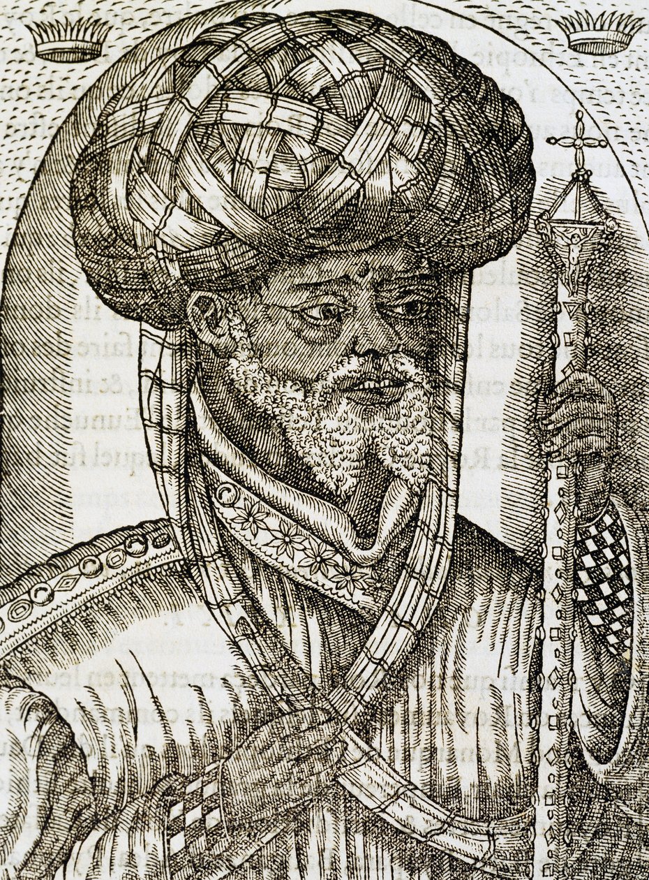 Abesszin pap, az egyetemes kozmológiából, Andre Thevet (1504-1592), metszet alkotó: Andre Thevet