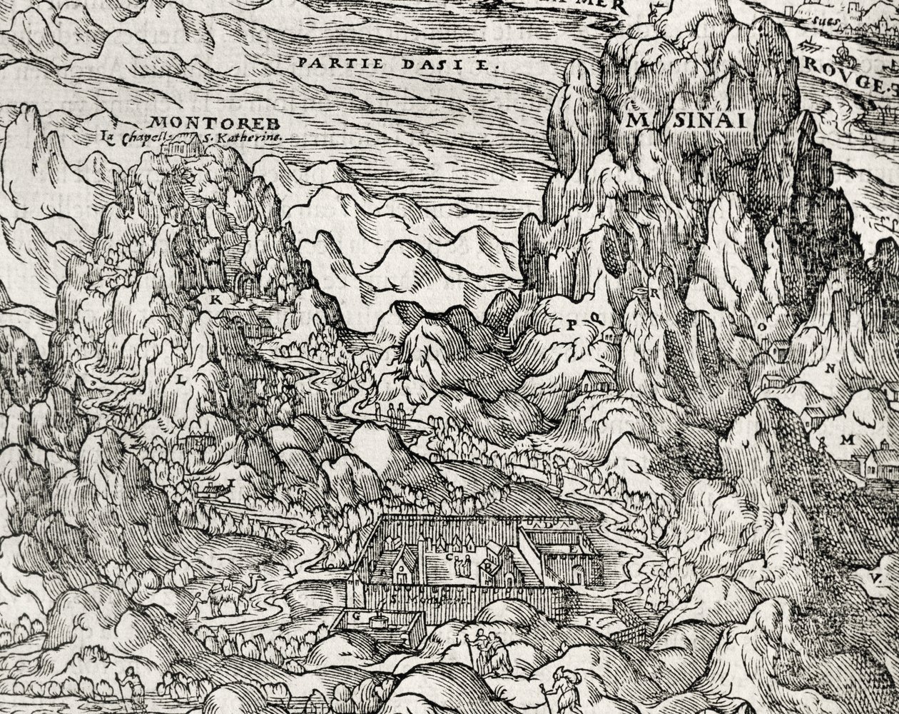A Sínai hegyvidéki régió, Andre Thevet (1504-1592) metszet, Párizs, Franciaország alkotó: Andre Thevet