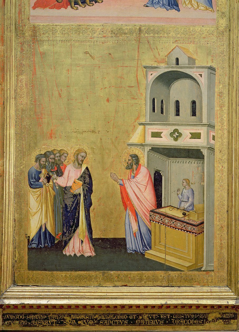 Szent Máté elhívása, Szent Máté oltárképéről és jelenetek életéből, 1367-70 körül (tempera a panelen) alkotó: Jacopo di Cione