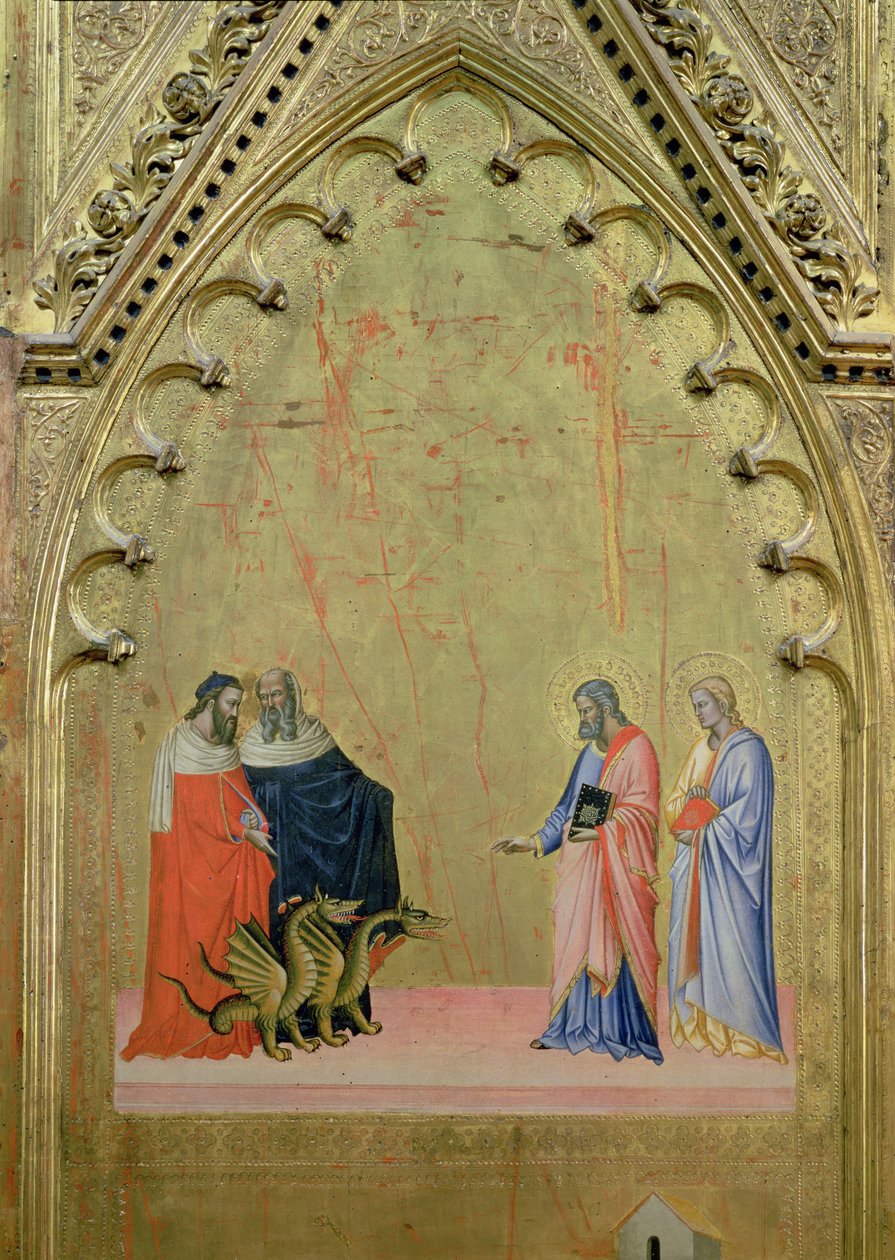 A Sárkányok csodája, Szent Máté oltárképéből és jelenetek az életéből, 1367-70 körül (tempera a panelen) alkotó: Jacopo di Cione