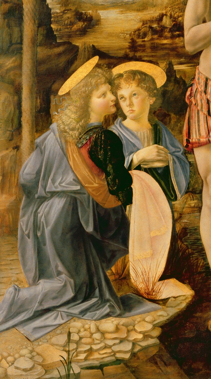 Krisztus megkeresztelkedése Keresztelő Jánostól, 1475 körül (362326. részlet) alkotó: Leonardo da Vinci
