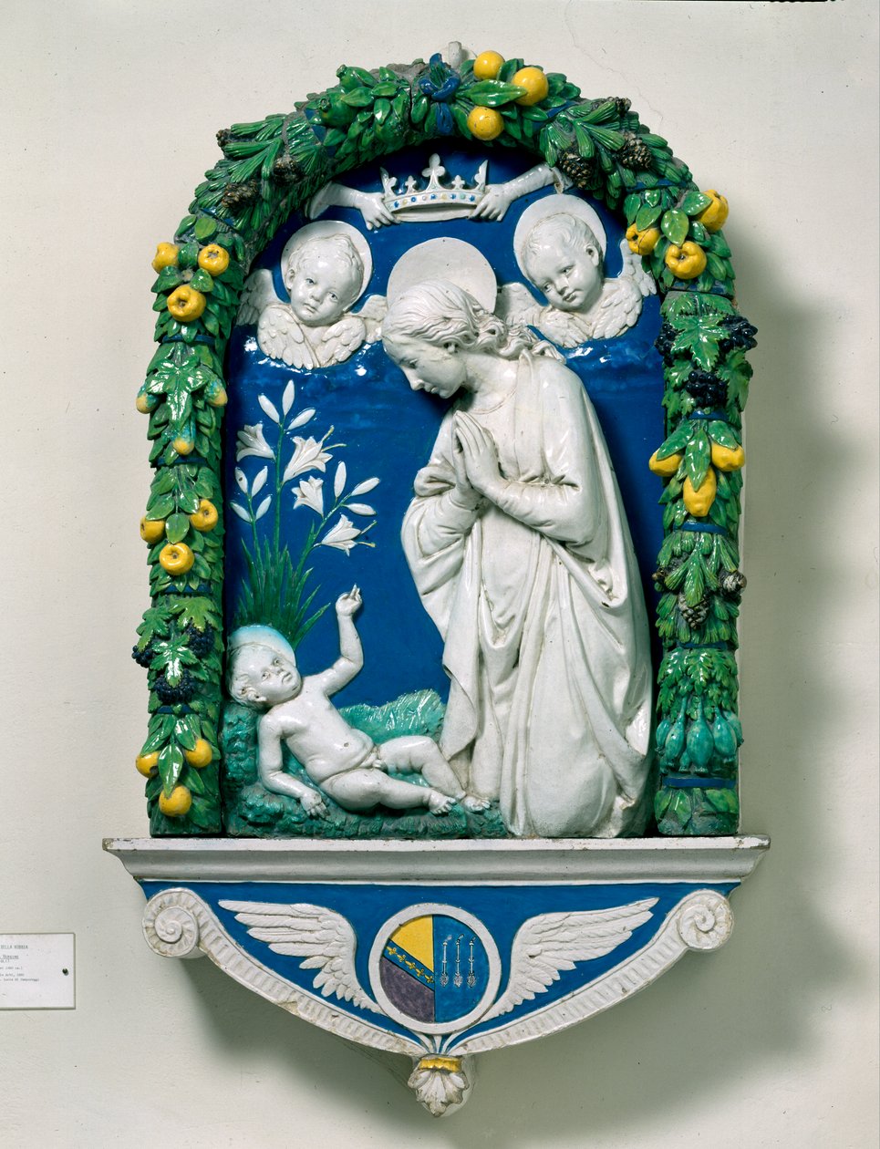 A Szűz imádata (A liliomok Madonnája) alkotó: Andrea Della Robbia