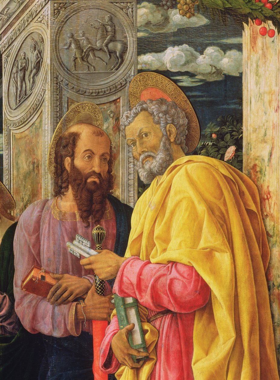 Oltárkép a veronai San Zeno Maggiore-ból, a bal oldali tábla részlete, amely Szent Pétert és Szent Pált mutatja, 1456-60 körül alkotó: Andrea Mantegna