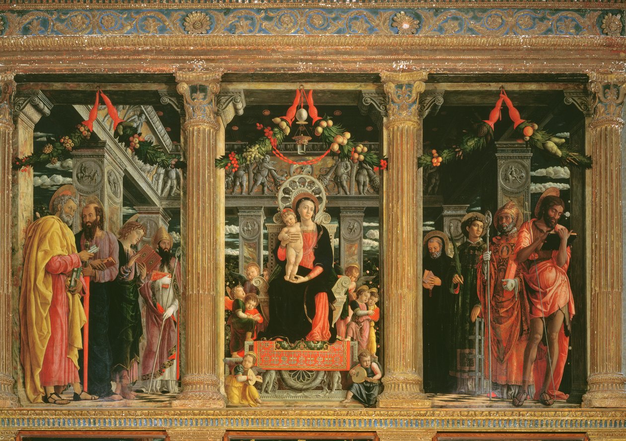 Veronai Szent Zénó oltárképe, 1456-60 (214237 részlet) alkotó: Andrea Mantegna