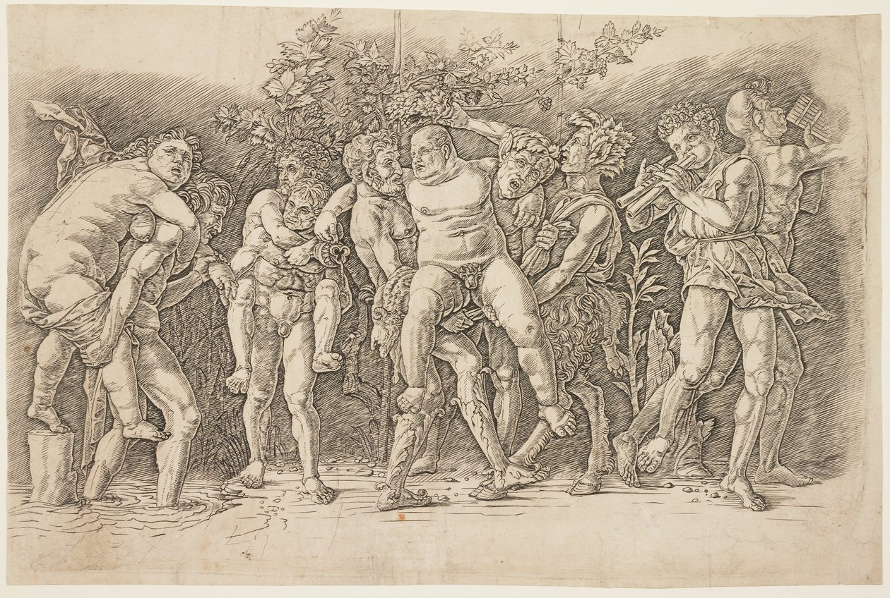 Bacchanal Silenusszal, 1470-es évek eleje alkotó: Andrea Mantegna
