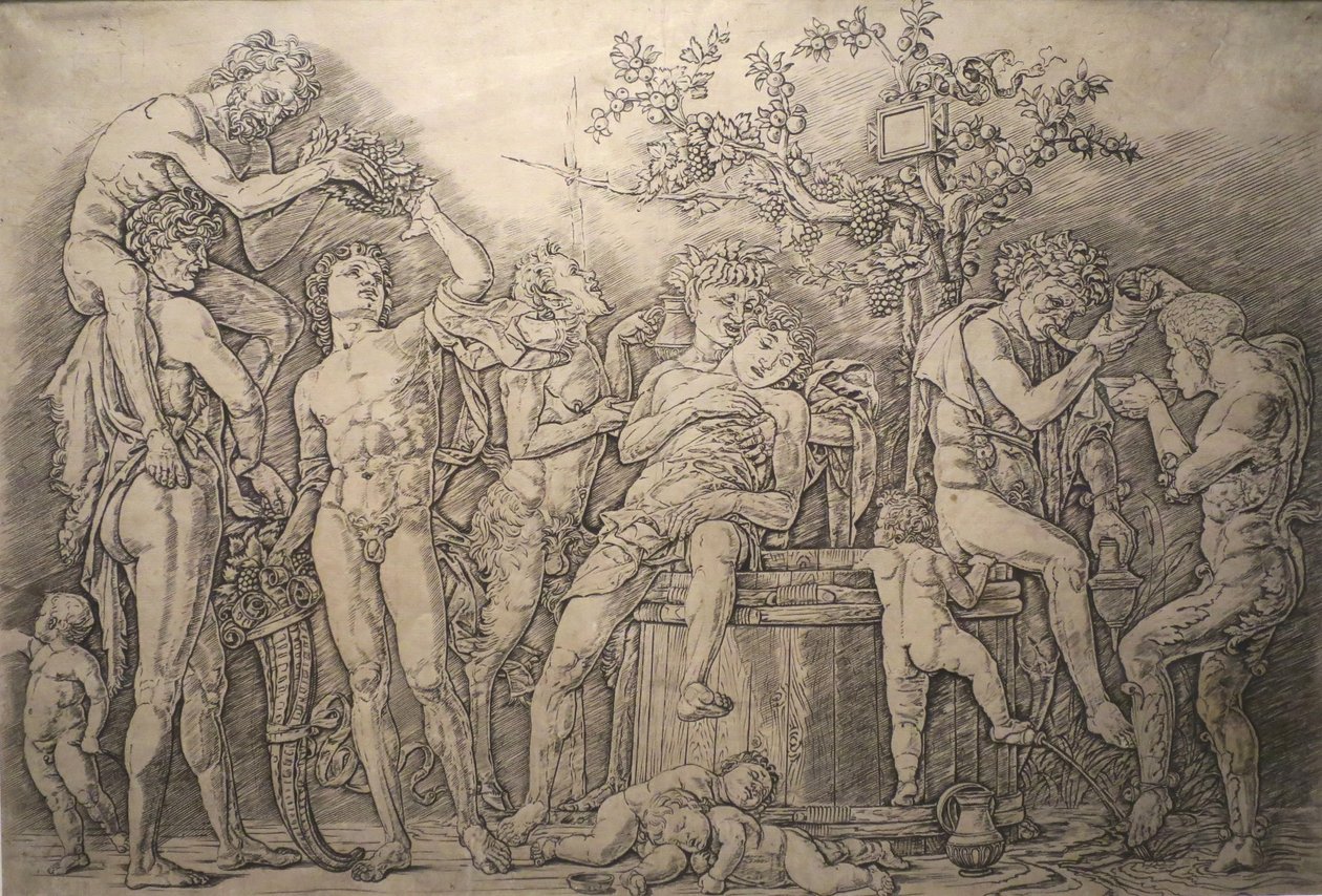 Bacchanal borpréssel alkotó: Andrea Mantegna